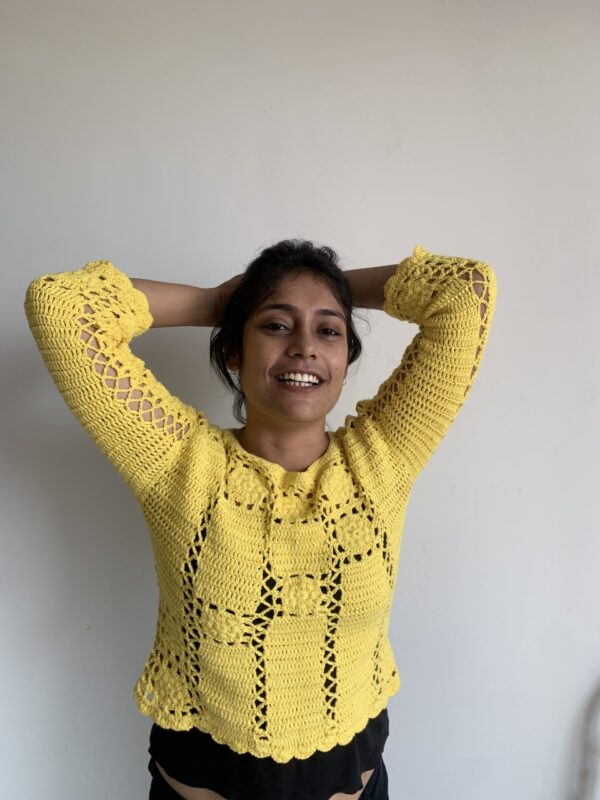 Mustard Yellow crochet top - Image 2