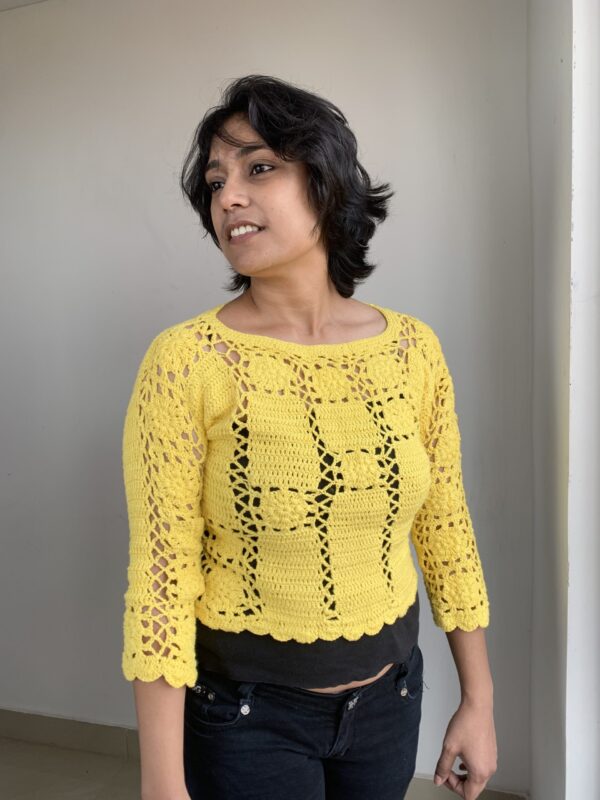 Mustard Yellow crochet top