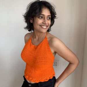 Orange Halter Neck Top