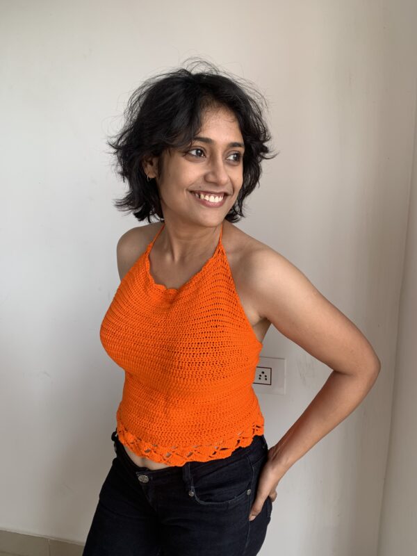 Orange Halter Neck Top