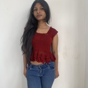 Maroon Crop Top