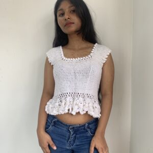 White Crochet Crop Top