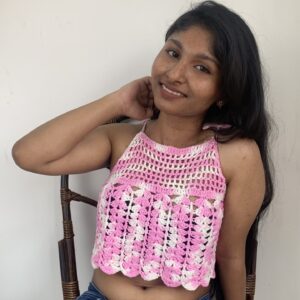 Halter neck pink top