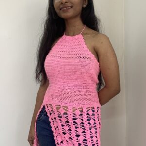 Halter neck crochet top