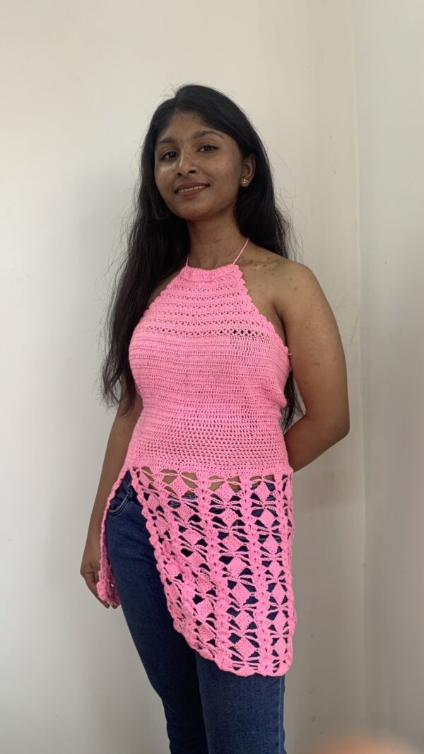 Halter neck crochet top